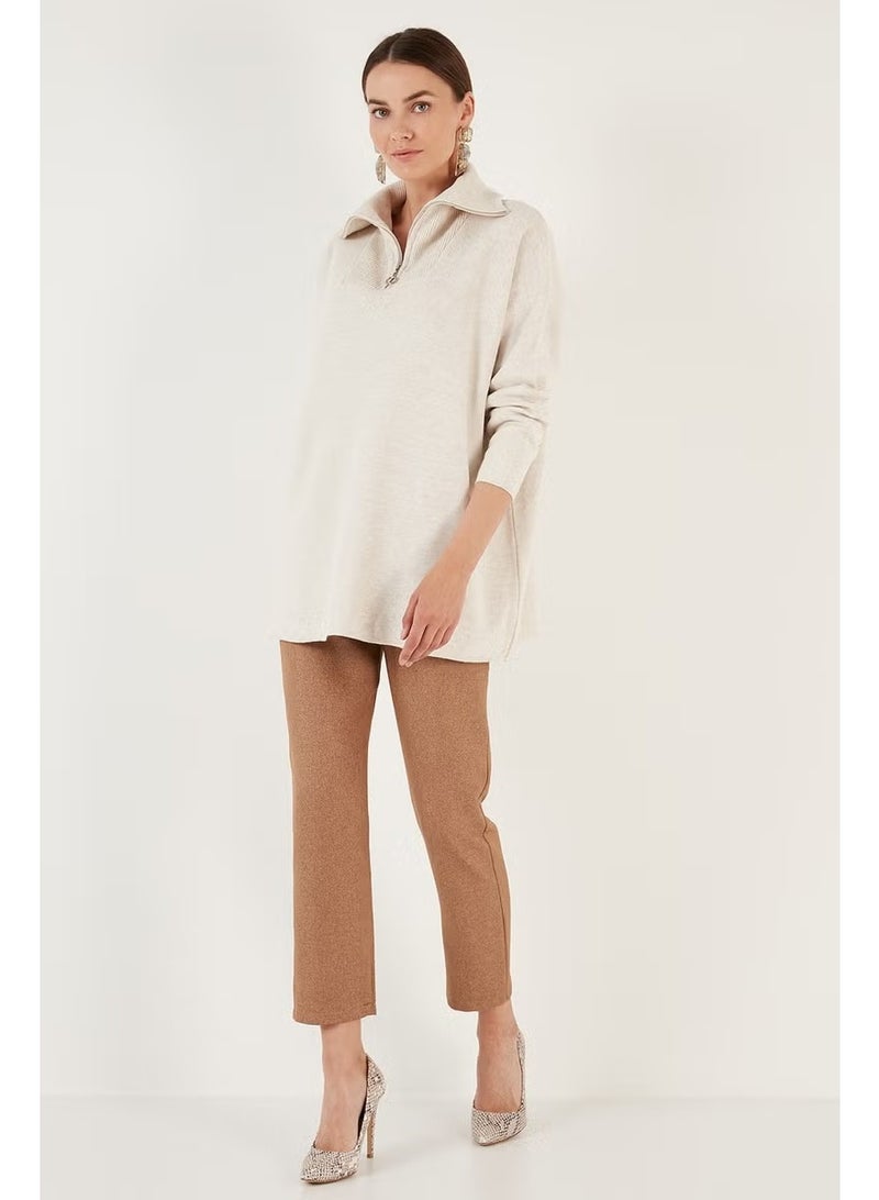 Lela Half Zipper Oversize Knitwear Sweater Women's Sweater 4616079 - Image 2